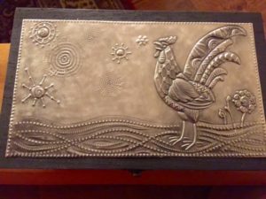 2015 02 04 Tangles on Pewter and a Rooster Stencil1