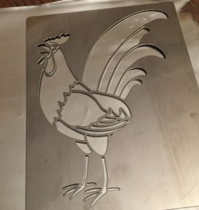 2015 02 04 Tangles on Pewter and a Rooster Stencil2